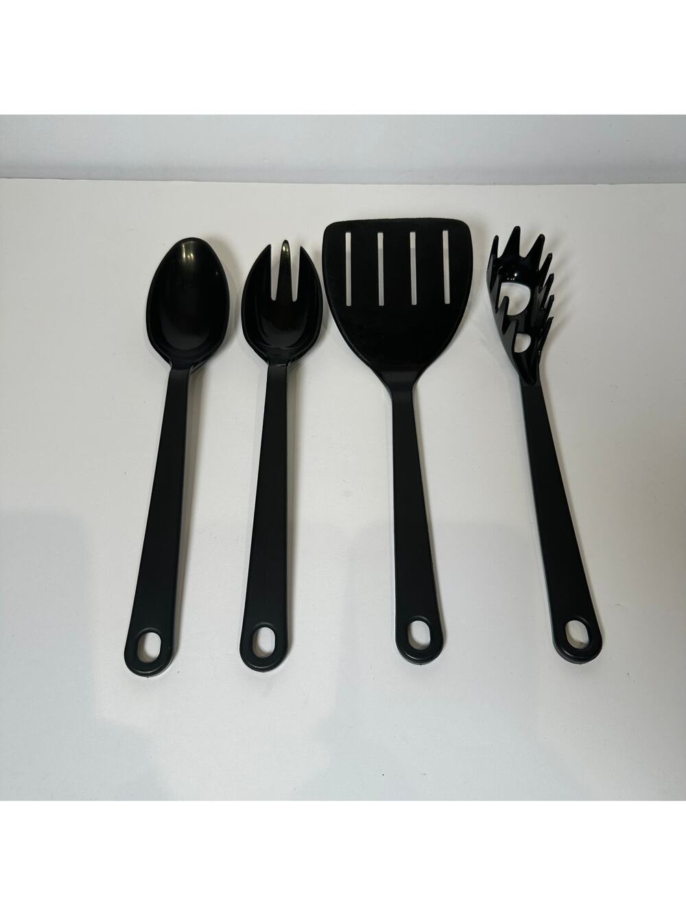 Vintage Tailor Made 4 Piece Kitchen Utensil Nylon Plastic Black Spatula USA